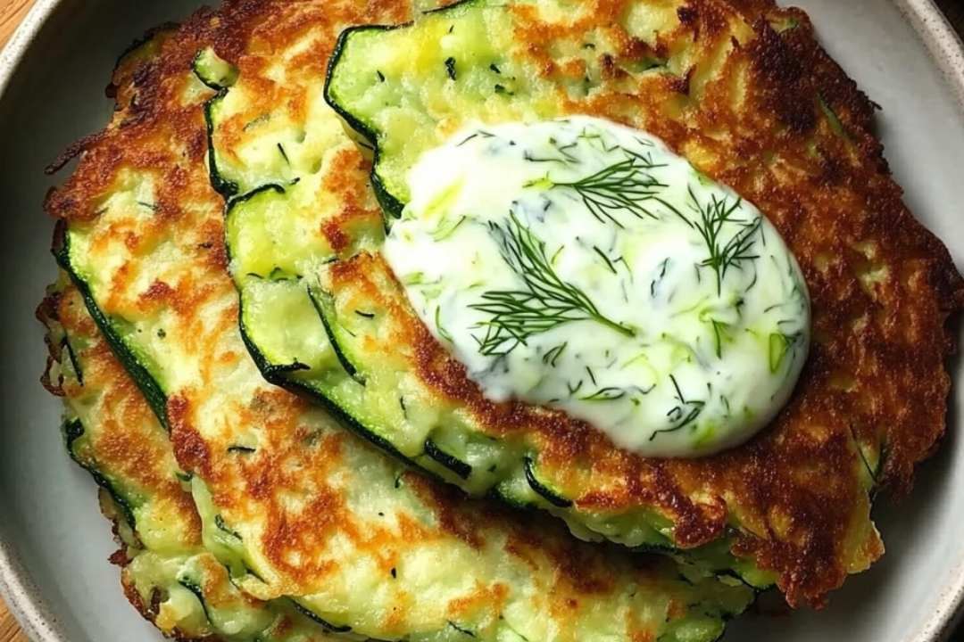 Crispy Zucchini Fritters with a Luscious Garlic-Dill Yogurt Dip