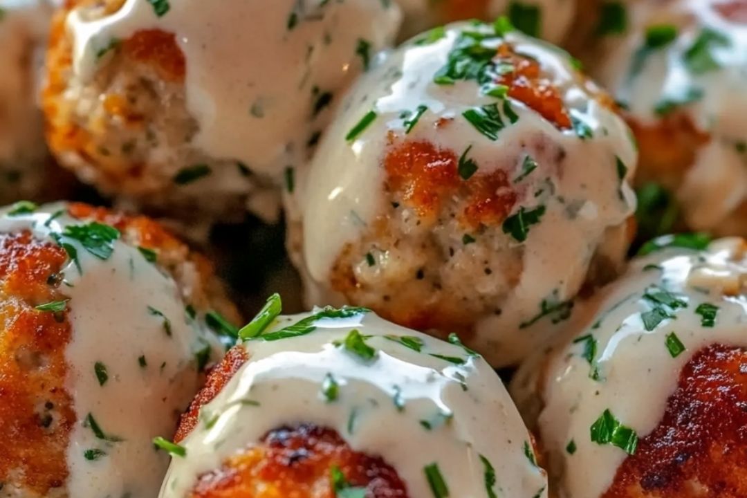 Chicken Meatballs with Creamy Ranch Sauce