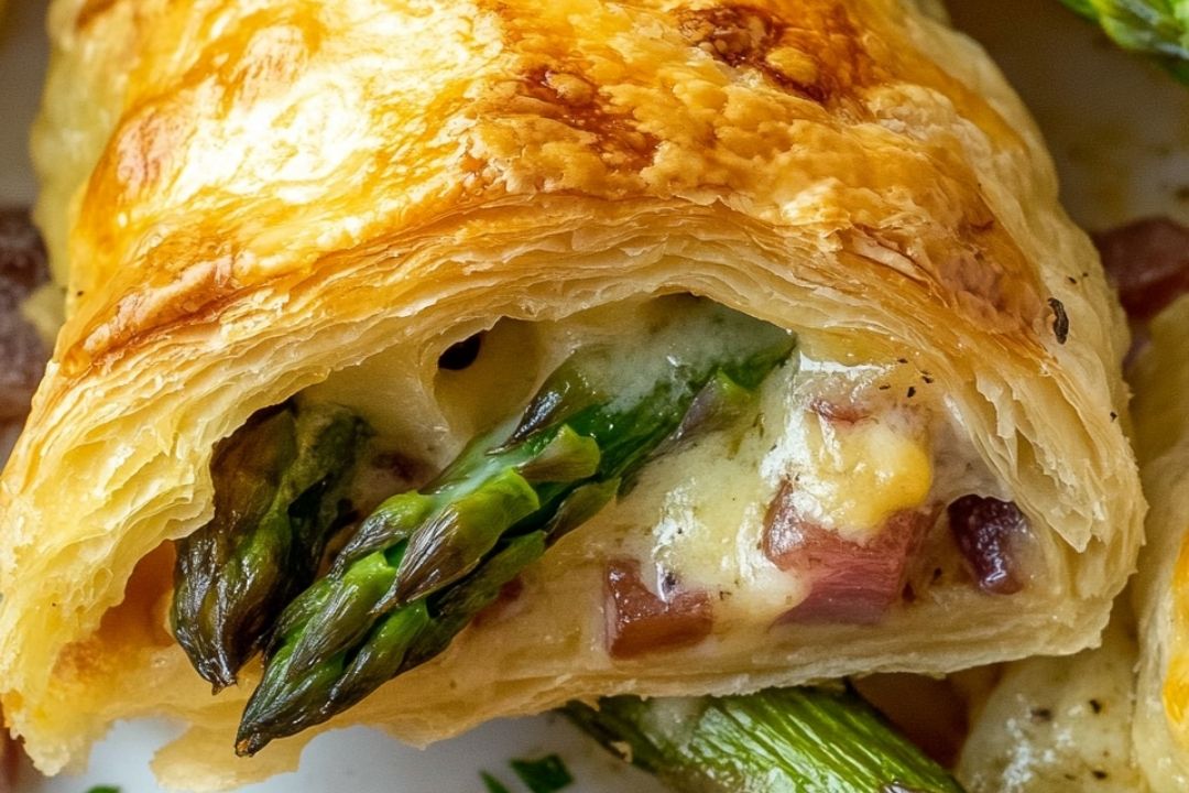 Cheesy Asparagus Puff Pastry Bundles