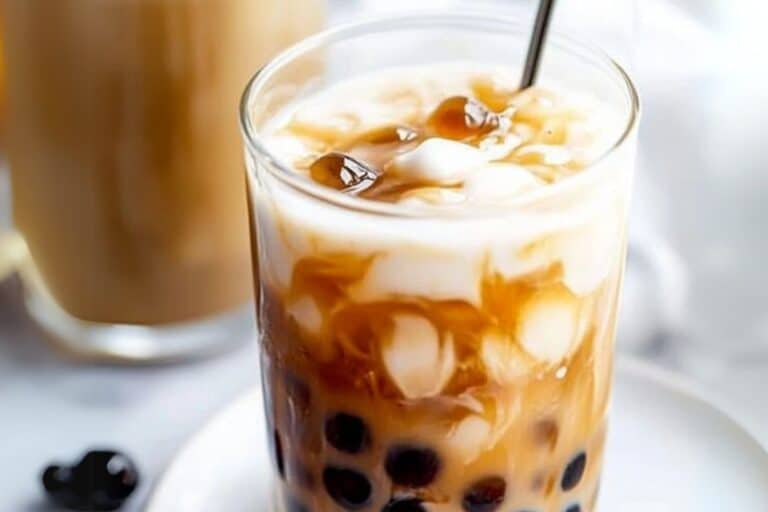 Brown Sugar Bubble Tea with Homemade Boba Pearls: A Sweet, Chewy Delight