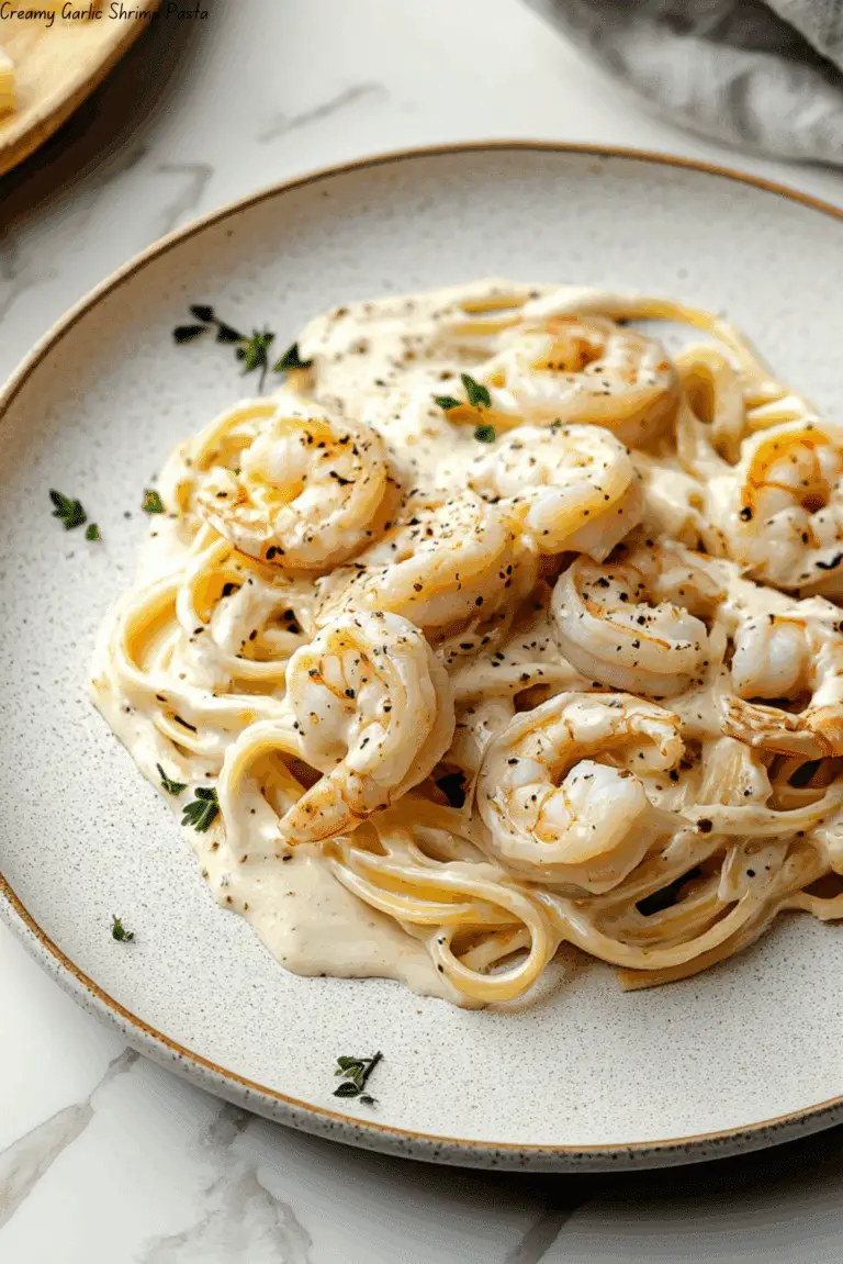 Creamy Garlic Shrimp Pasta