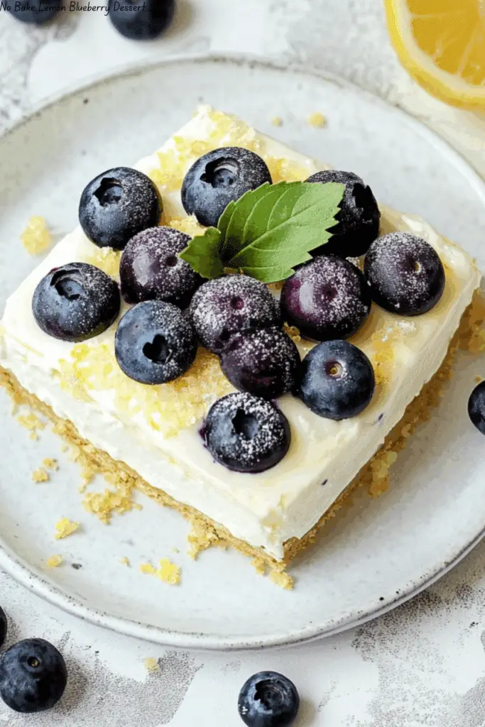 No Bake Lemon Blueberry Dessert