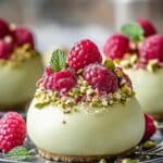 Pistachio & Raspberry Cheesecake Domes