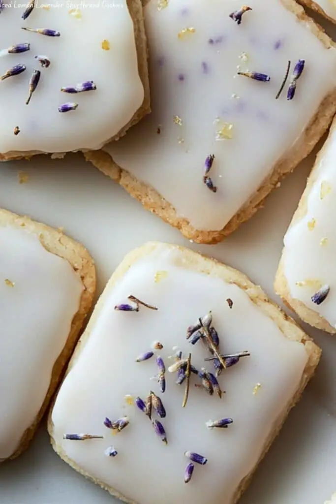 Iced Lemon Lavender Shortbread Cookies