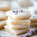 Iced Lemon Lavender Shortbread Cookies