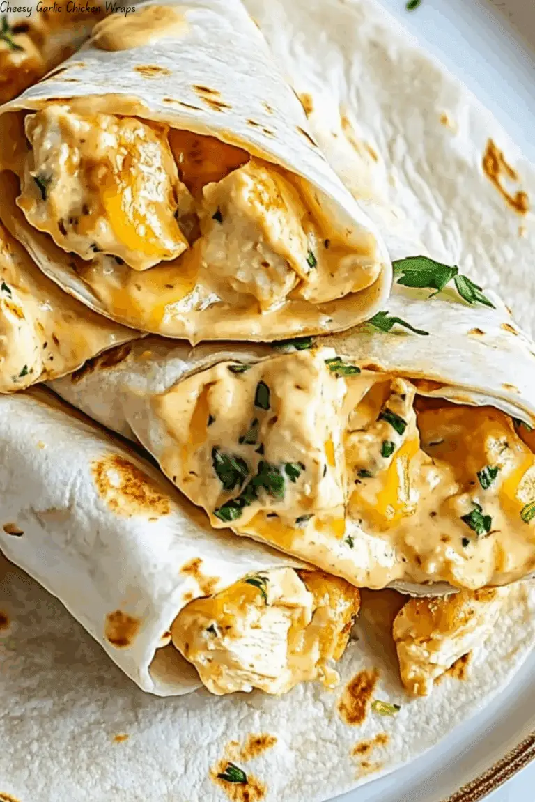 Cheesy Garlic Chicken Wraps