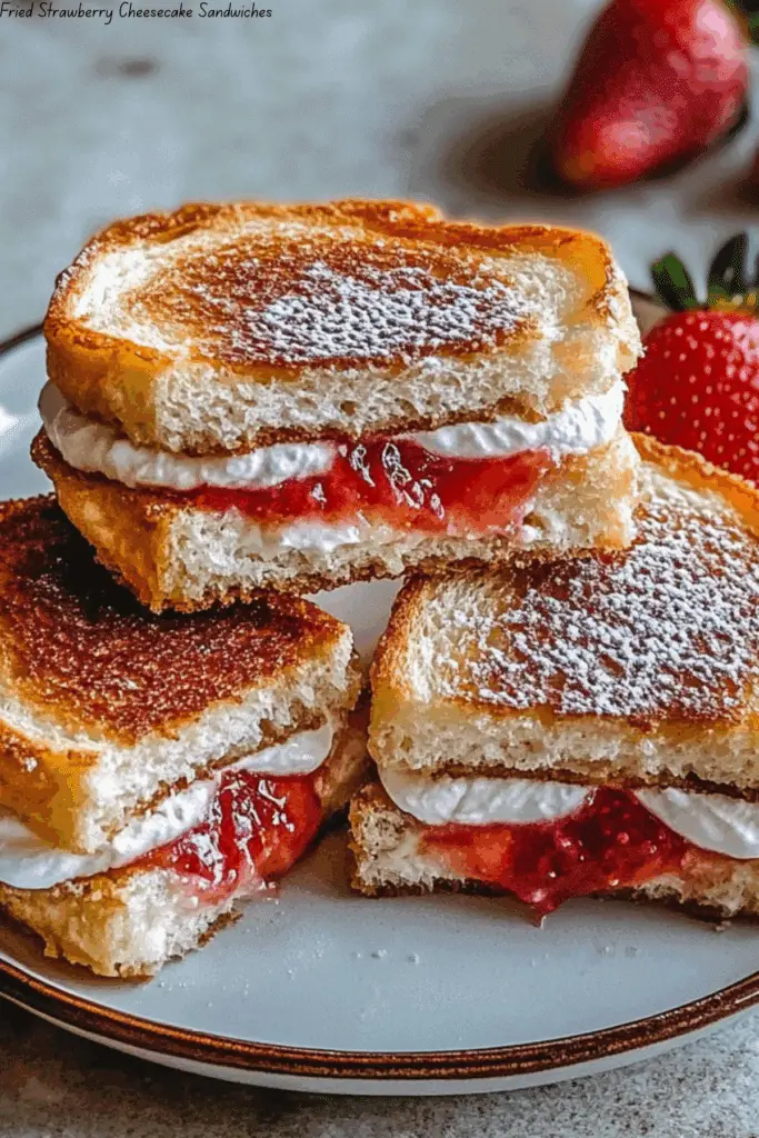 Fried Strawberry Cheesecake Sandwiches