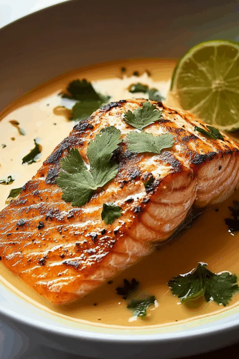Poached Salmon in Coconut Lime Sauce