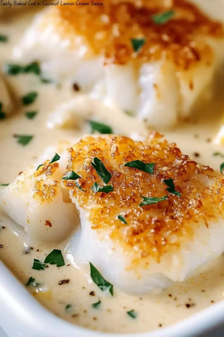 Tasty Baked Cod in Coconut Lemon Cream Sauce