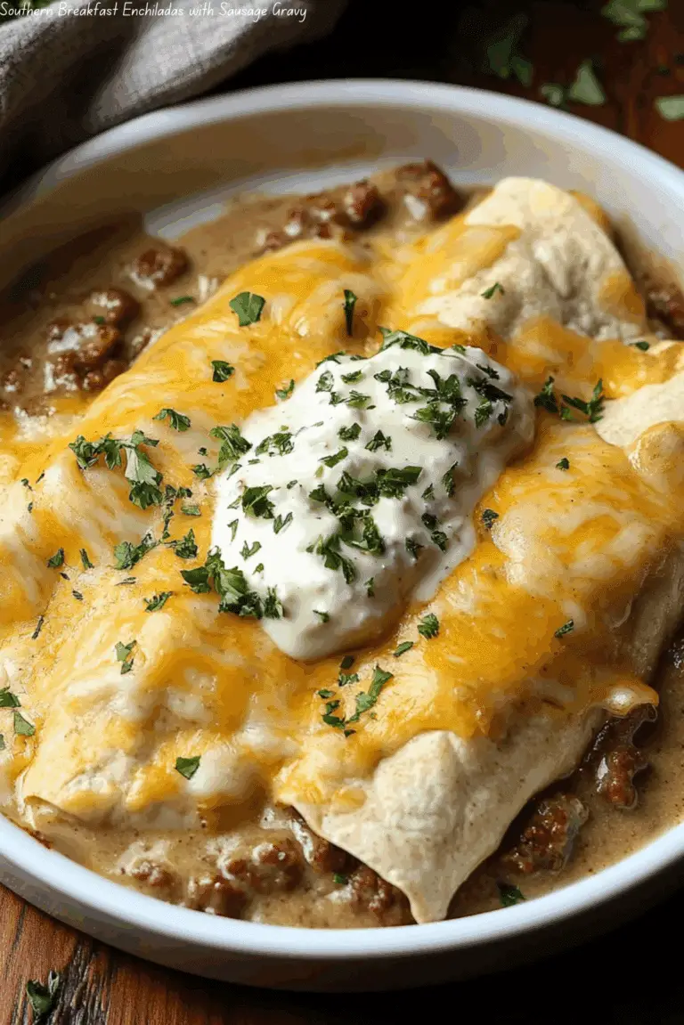 Southern Breakfast Enchiladas with Sausage Gravy