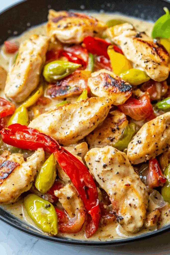 Creamy Pepperoncini Chicken Skillet
