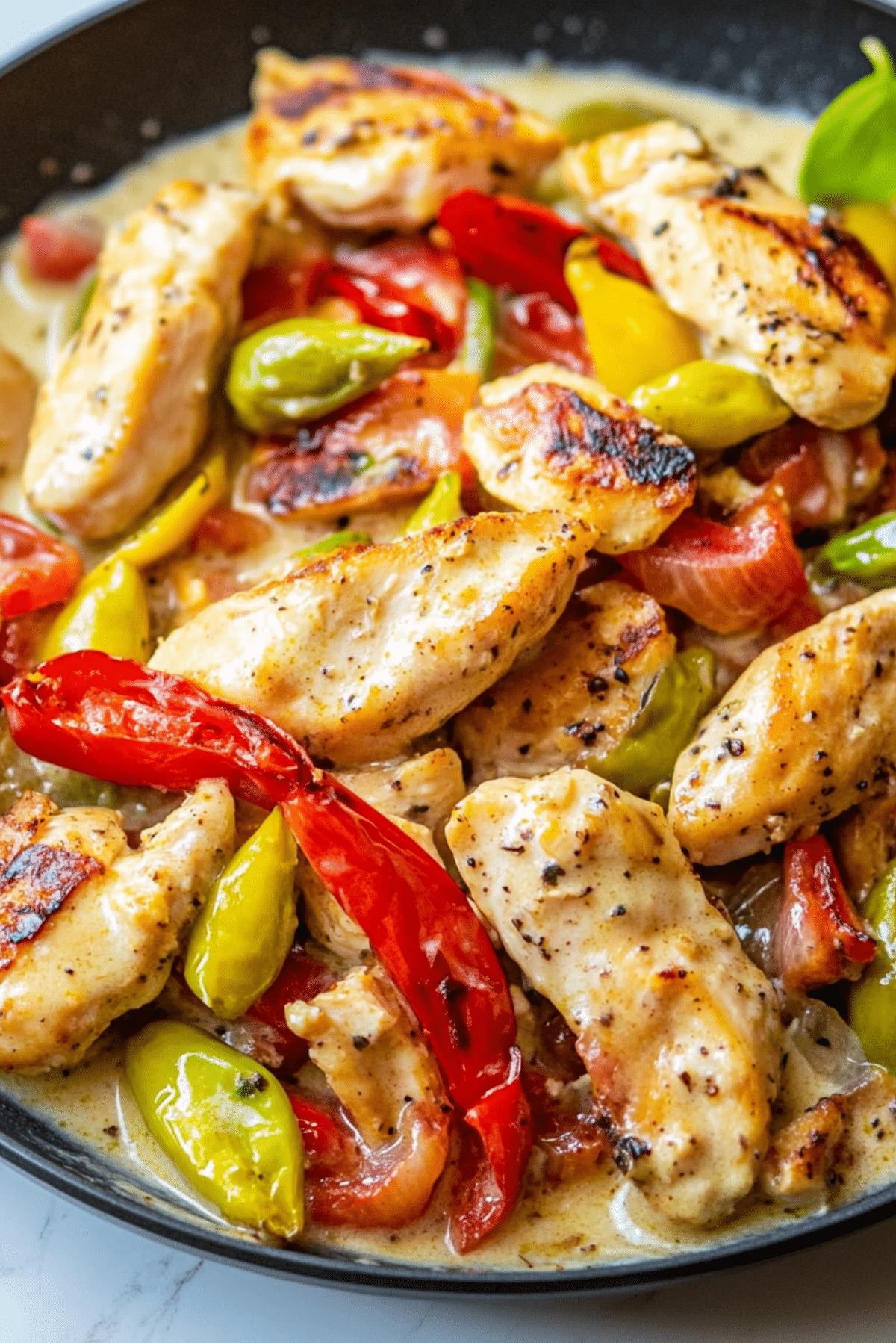 Creamy Pepperoncini Chicken Skillet