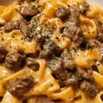 One-Pot Creamy Beef and Garlic Butter Pasta