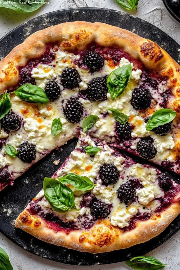 Blackberry Basil Ricotta Pizza