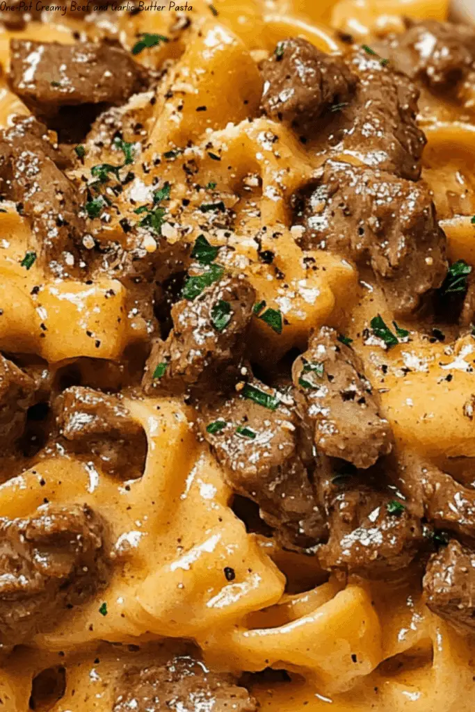 One-Pot Creamy Beef and Garlic Butter Pasta