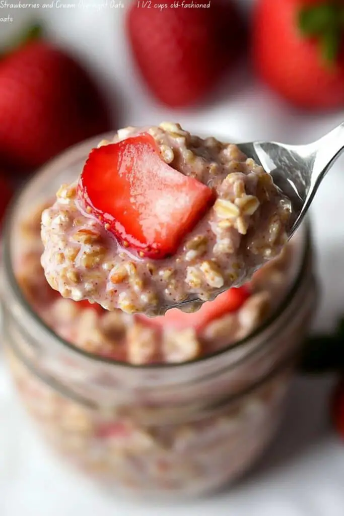Strawberries and Cream Overnight Oats
