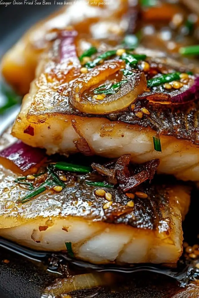 Ginger Onion Fried Sea Bass