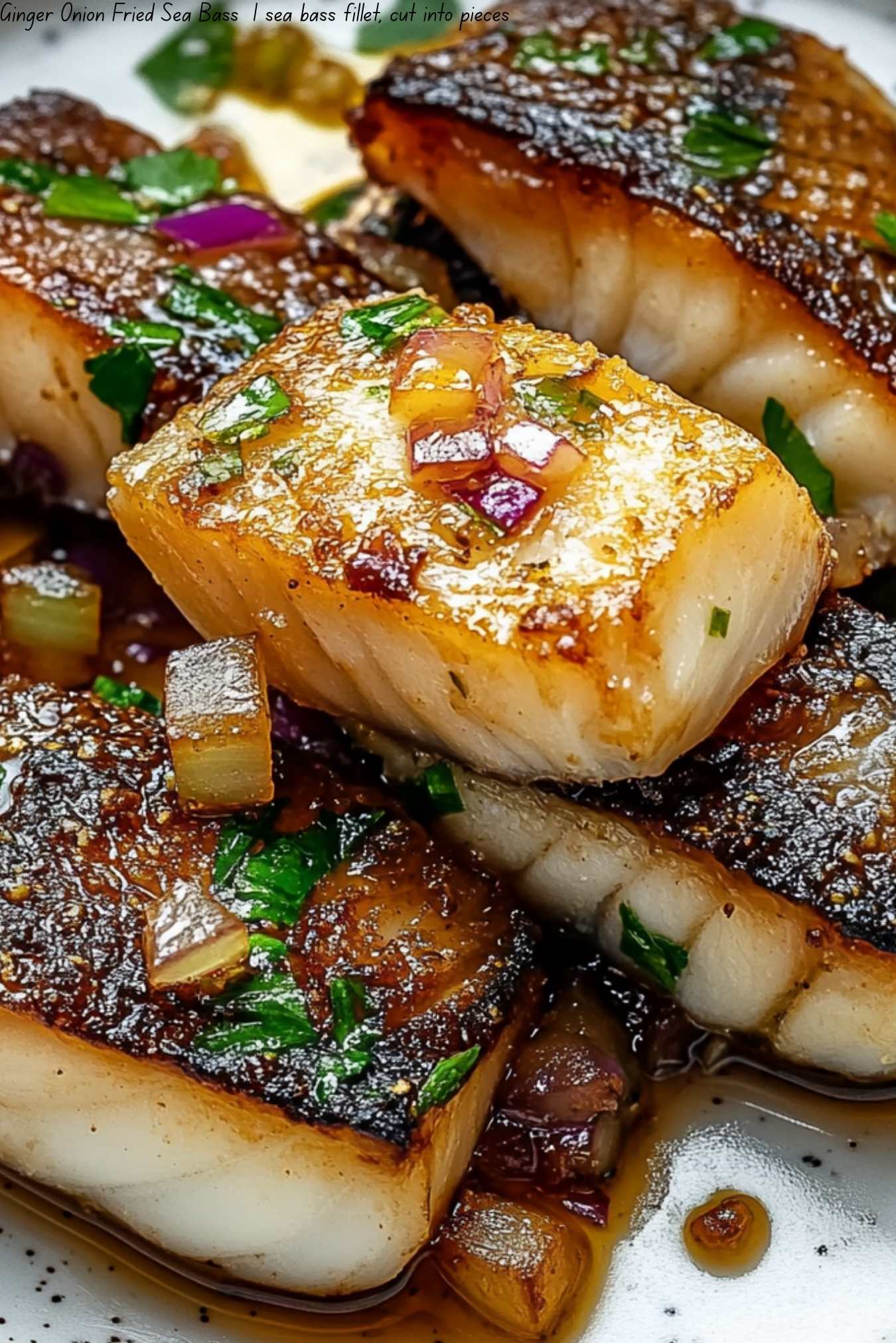 Ginger Onion Fried Sea Bass