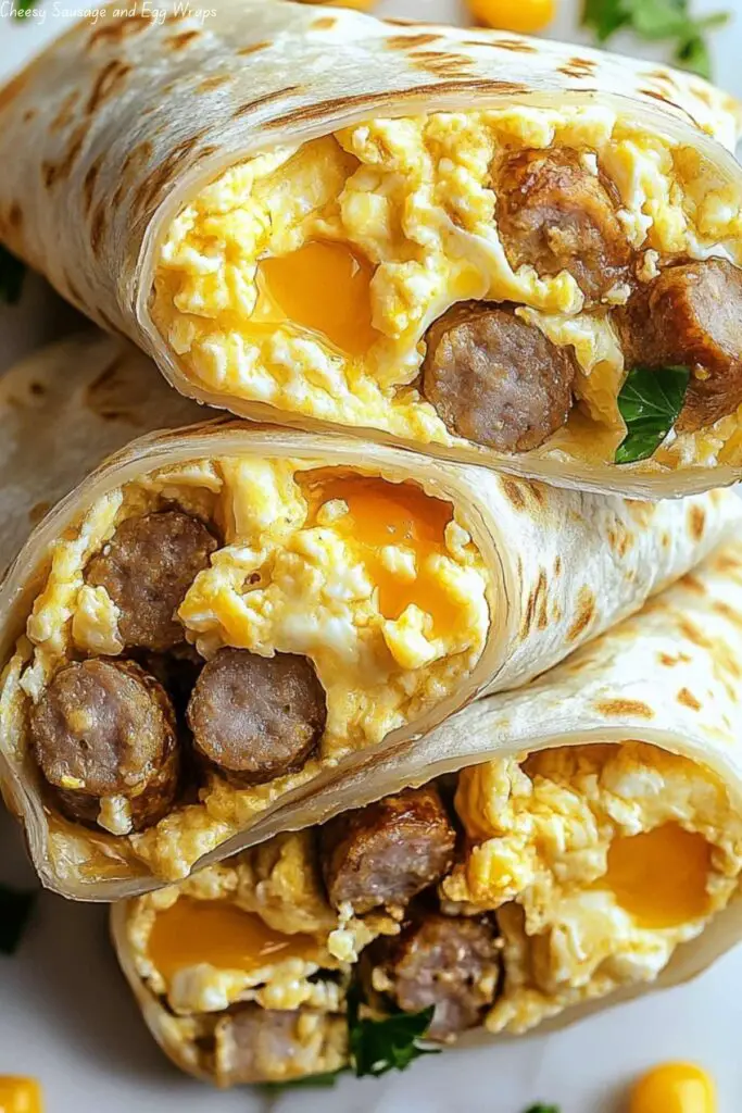 Cheesy Sausage and Egg Wraps