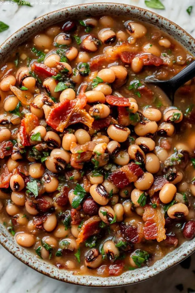Black-Eyed Peas with Bacon and Sausage