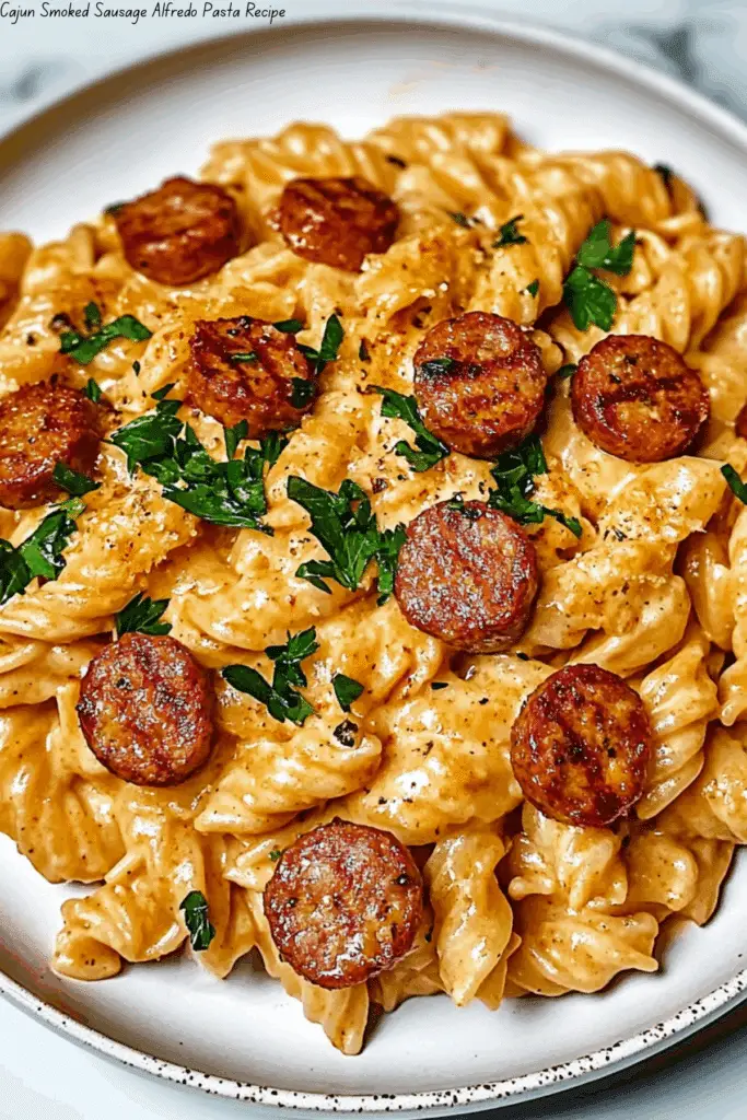 Cajun Smoked Sausage Alfredo Pasta Recipe