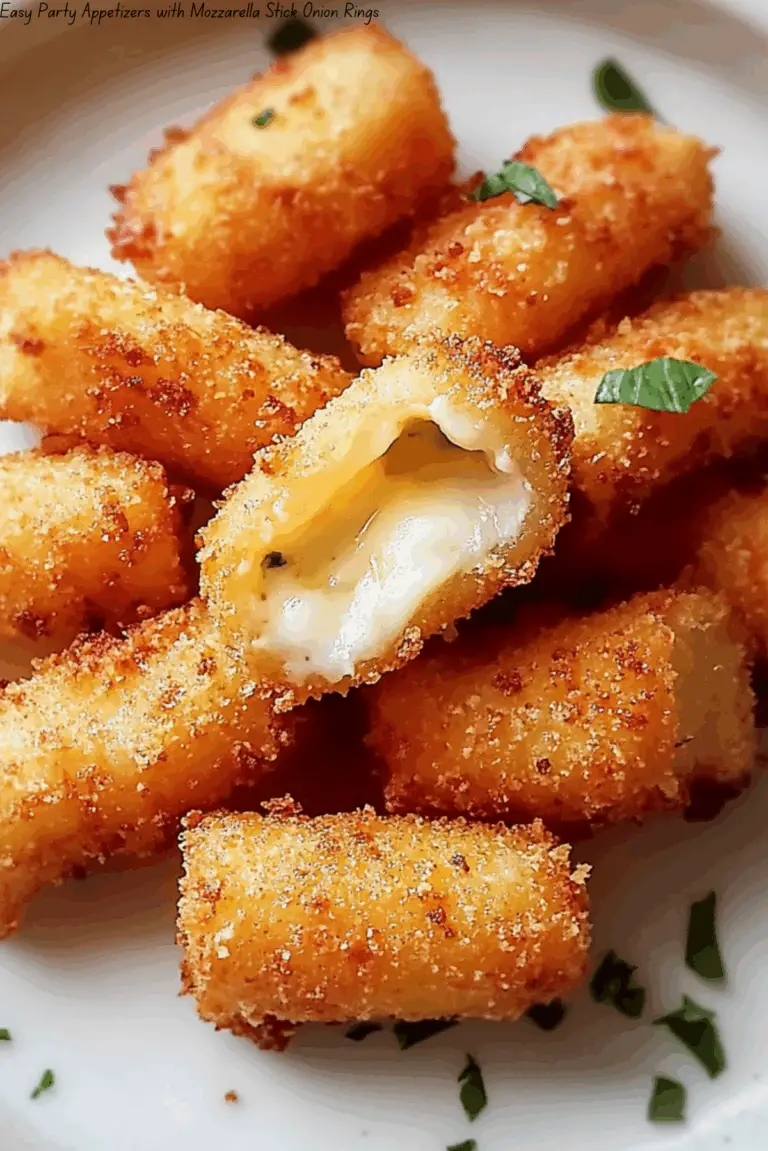Easy Party Appetizers with Mozzarella Stick Onion Rings