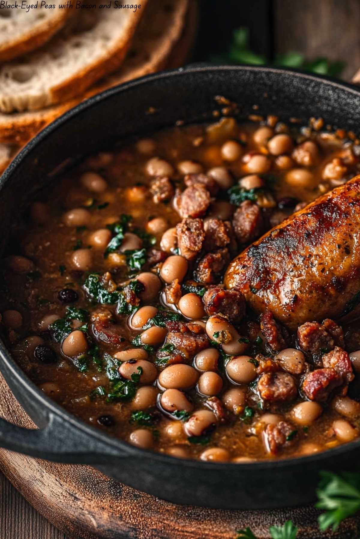 Black-Eyed Peas with Bacon and Sausage