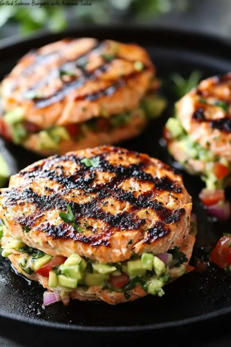 Grilled Salmon Burgers with Avocado Salsa