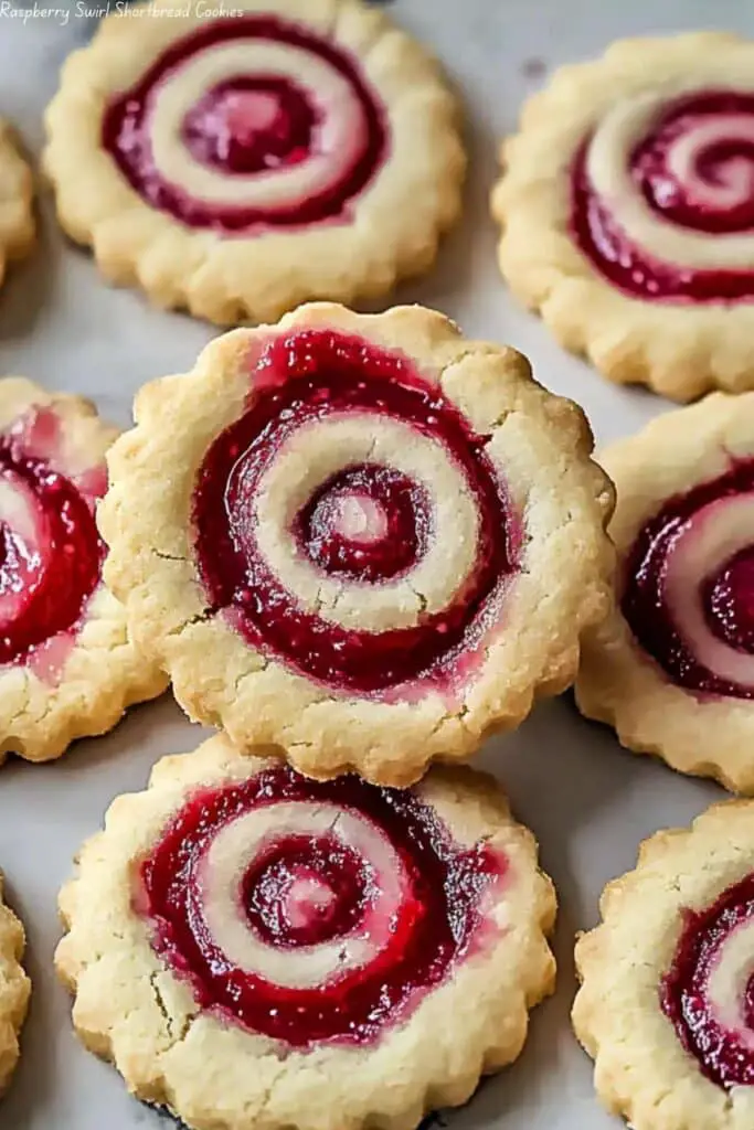 Raspberry Swirl Shortbread Cookies