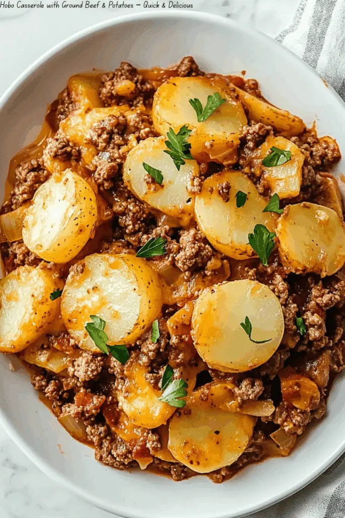 Hobo Casserole with Ground Beef & Potatoes – Quick & Delicious