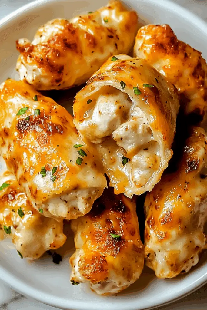 Great Cheesy Garlic Chicken Wraps
