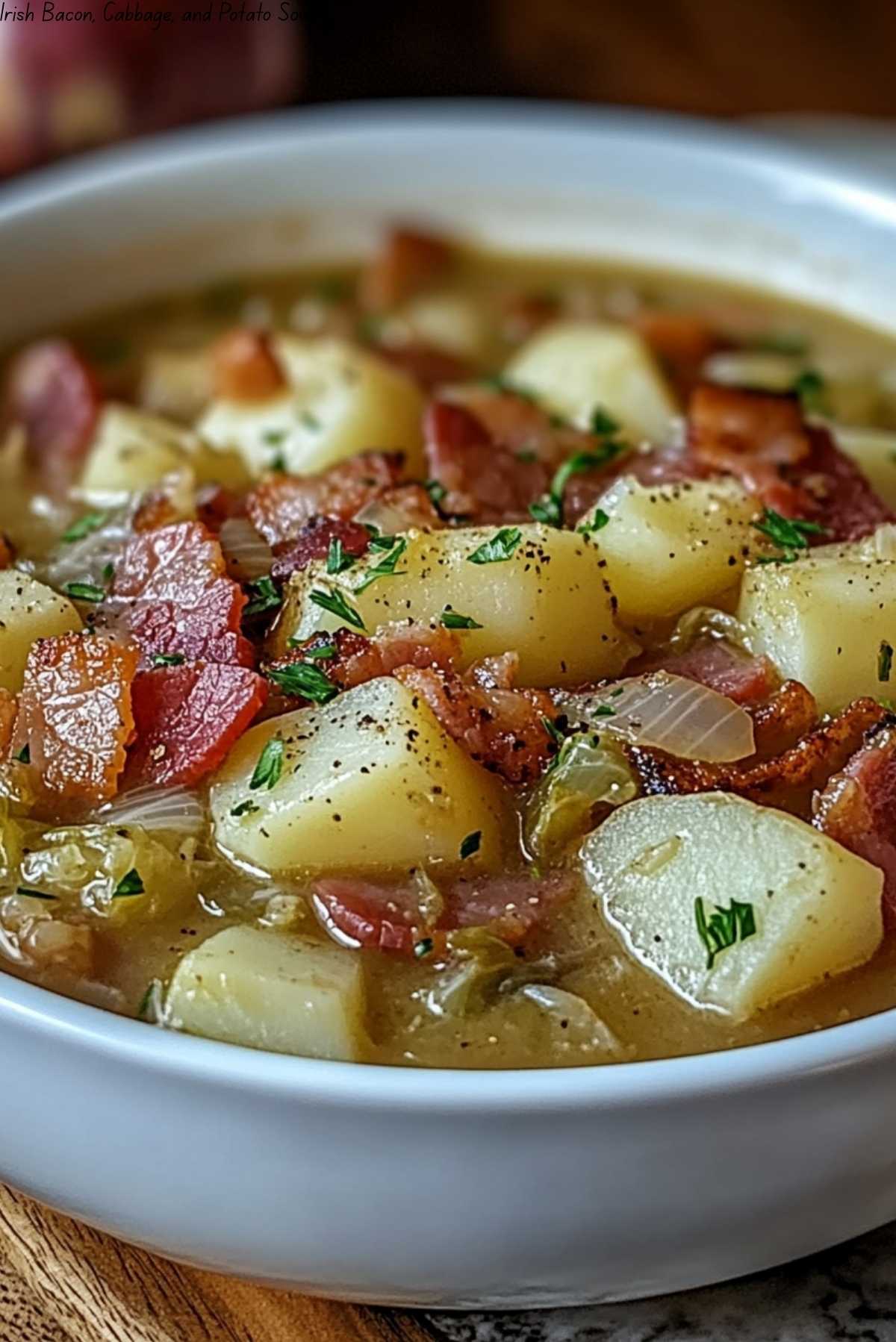 Irish Bacon, Cabbage, and Potato Soup