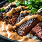 Korean BBQ Steak Rice Bowls with Spicy Cream Sauce
