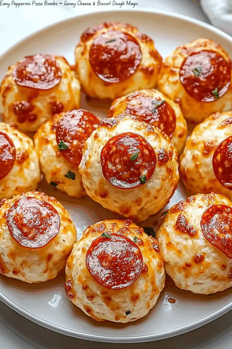 Easy Pepperoni Pizza Bombs – Gooey Cheese & Biscuit Dough Magic