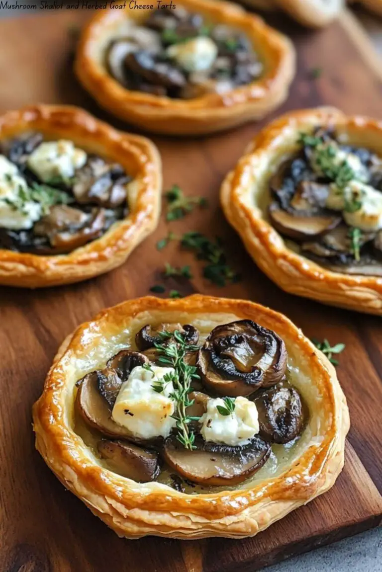 Mushroom Shallot and Herbed Goat Cheese Tarts