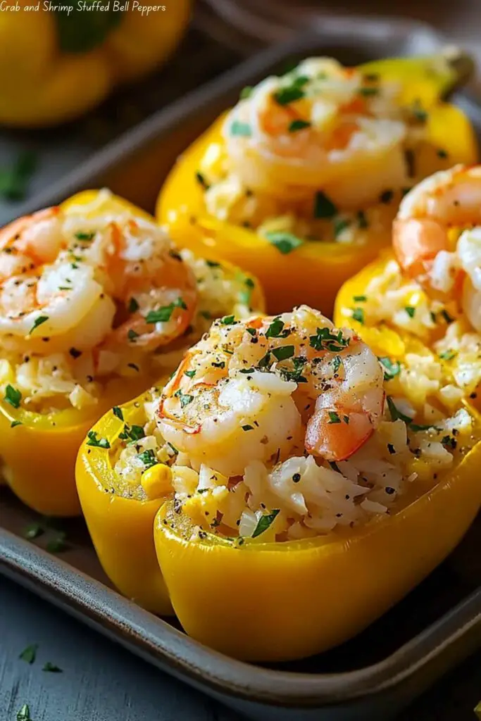 Crab and Shrimp Stuffed Bell Peppers