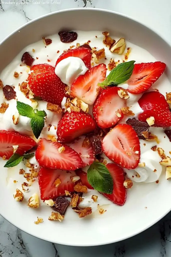 Strawberry Dessert Salad (with Toffee)