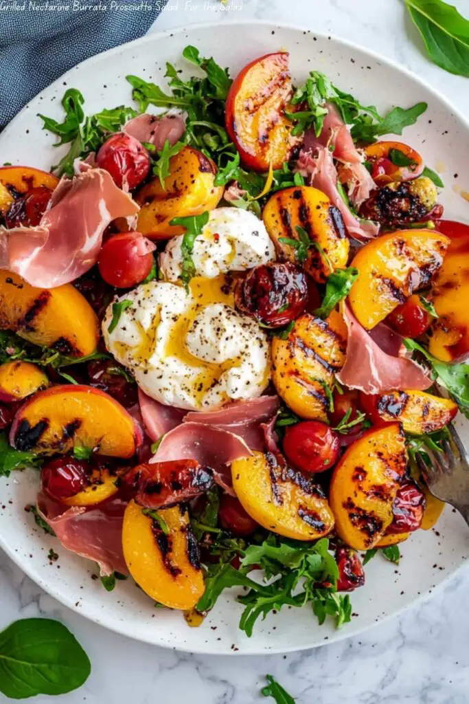 Grilled Nectarine Burrata Prosciutto Salad