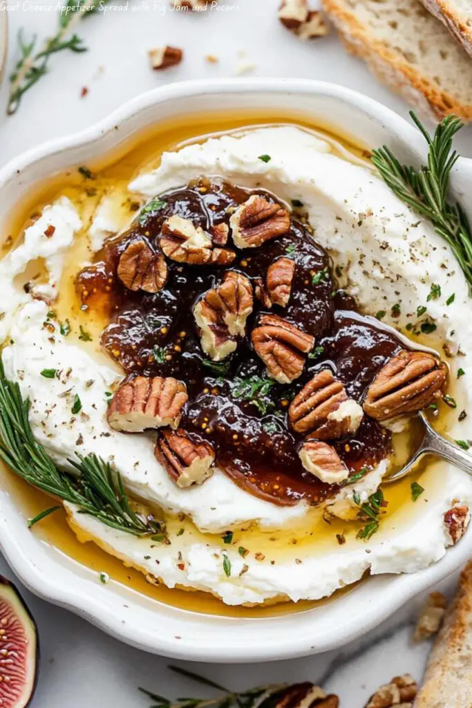 Goat Cheese Appetizer Spread with Fig Jam and Pecans