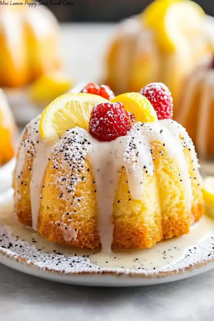 Mini Lemon Poppy Seed Bundt Cakes