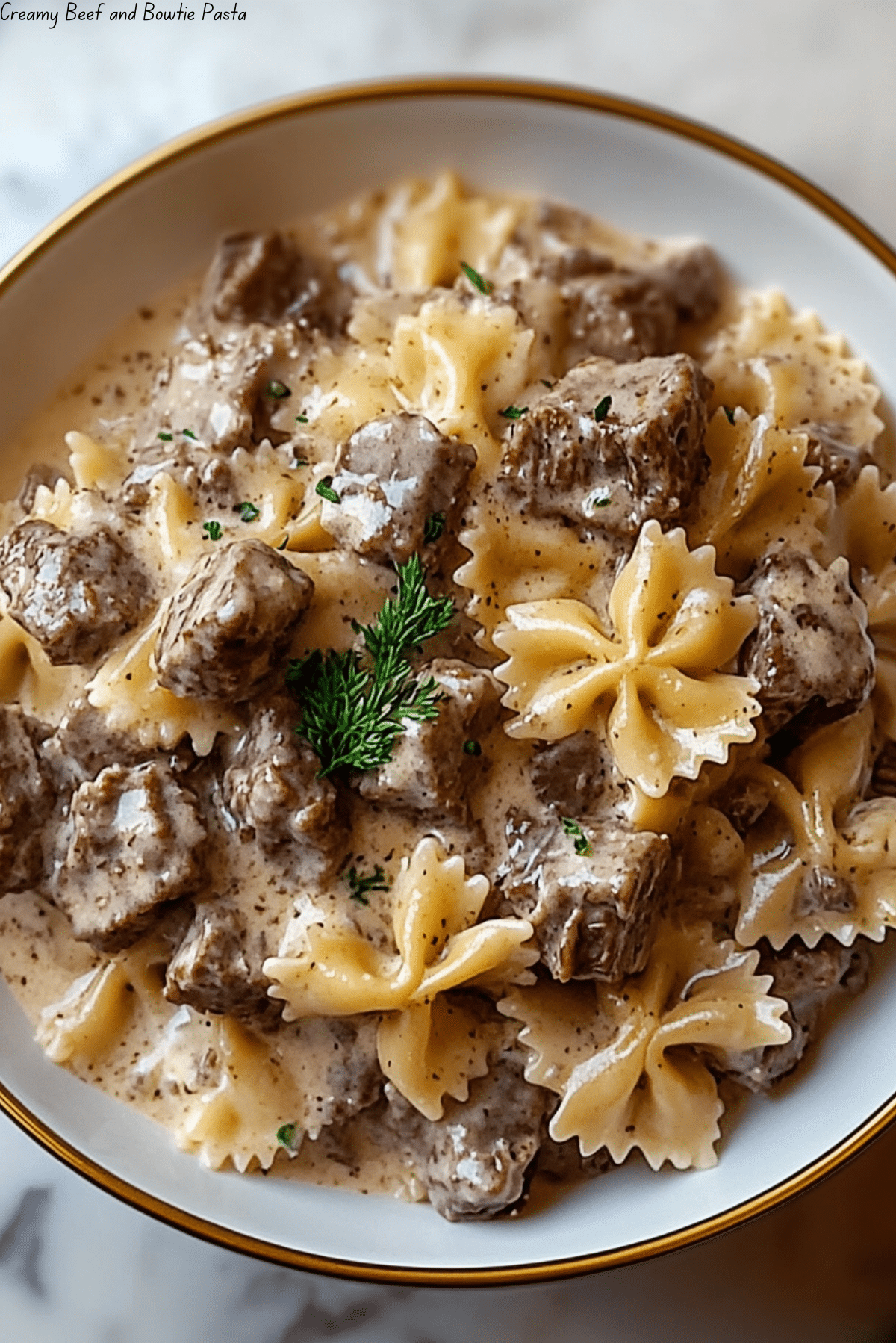 Creamy Beef and Bowtie Pasta