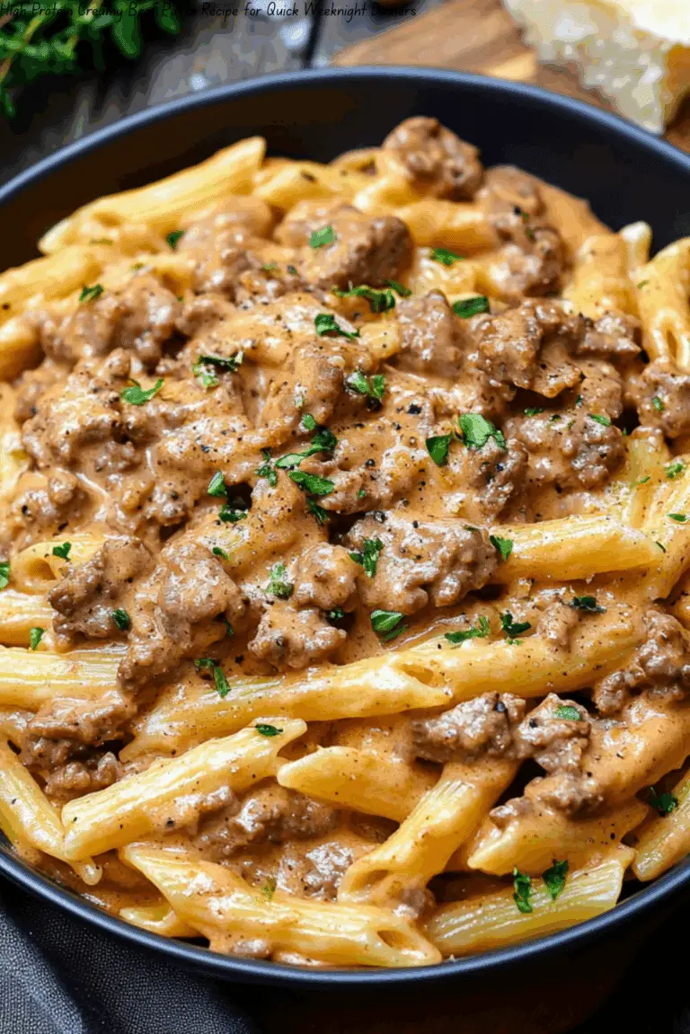 High Protein Creamy Beef Pasta Recipe for Quick Weeknight Dinners