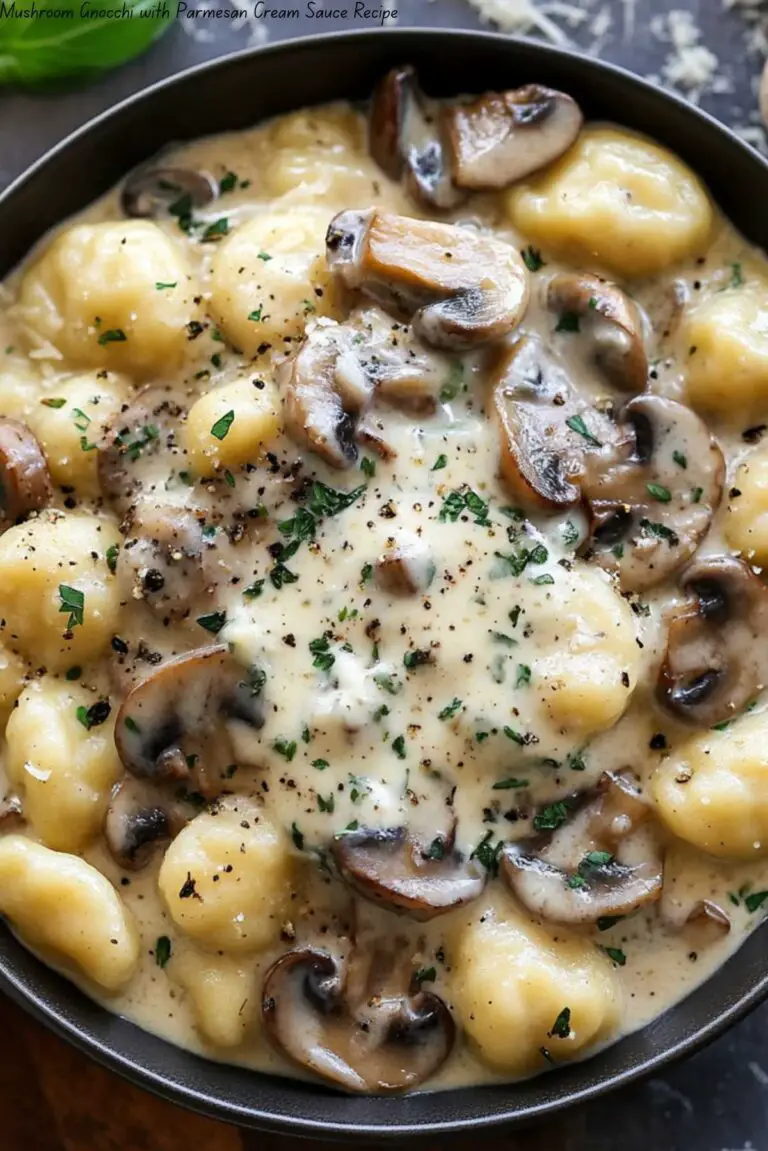 Mushroom Gnocchi with Parmesan Cream Sauce Recipe