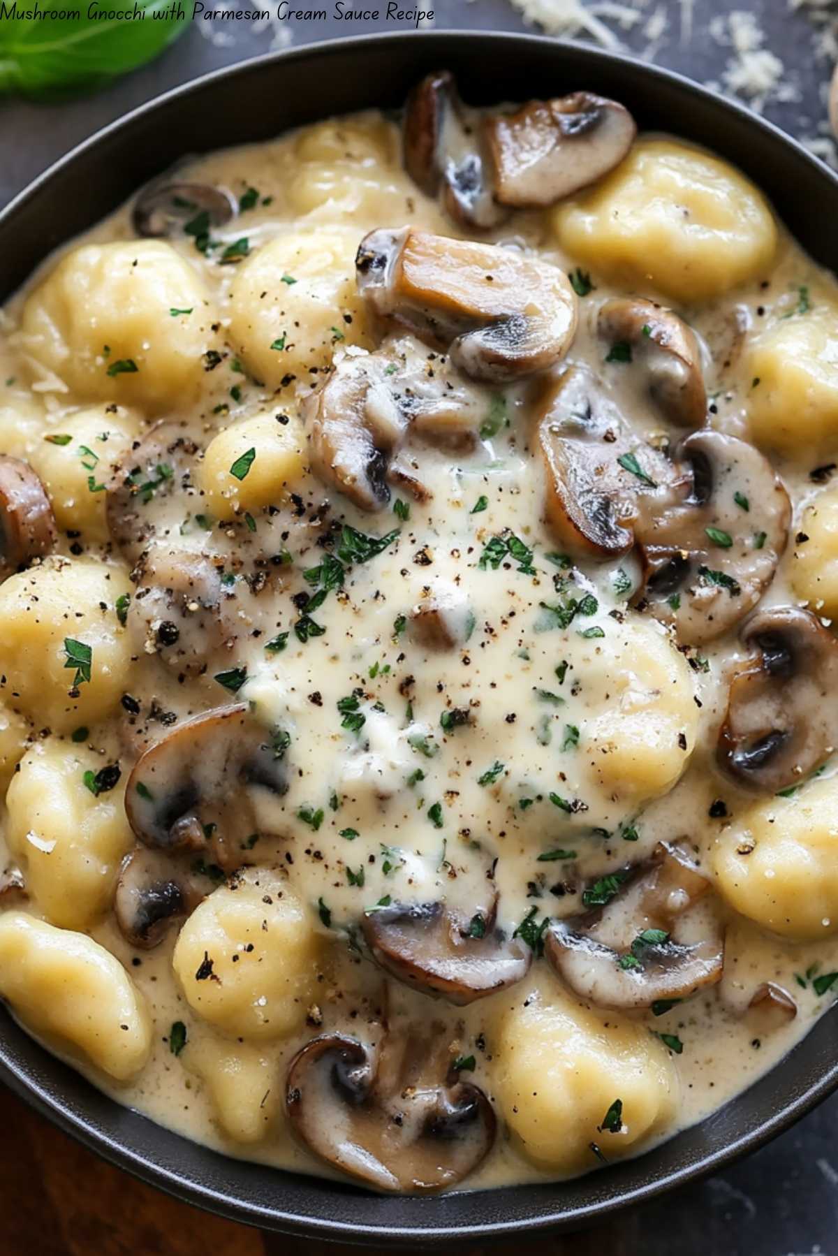 Mushroom Gnocchi with Parmesan Cream Sauce Recipe