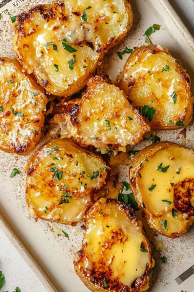 Garlic Butter Crispy Smashed Potatoes