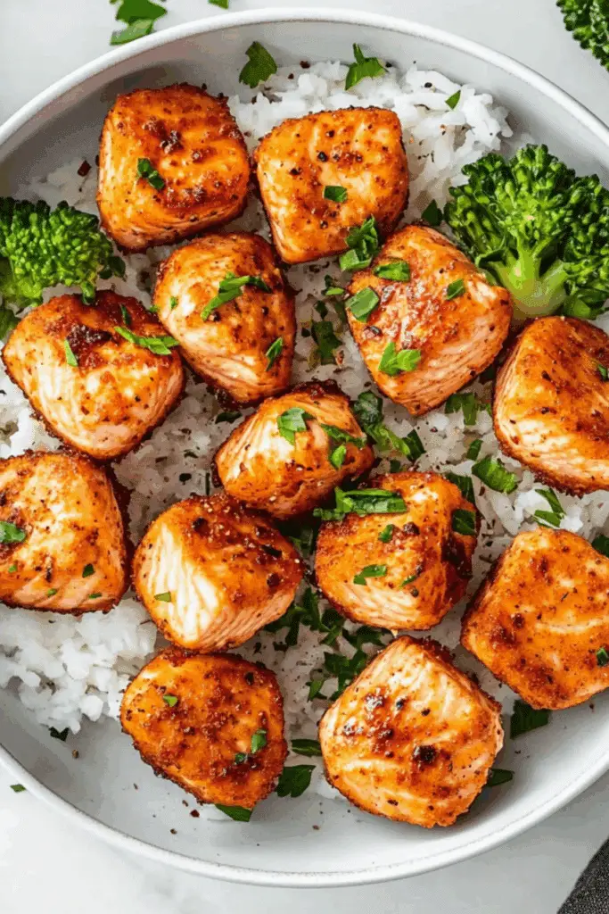 Easy Salmon Bites Made In The Air Fryer
