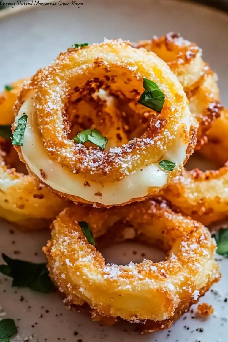 Cheesy Stuffed Mozzarella Onion Rings