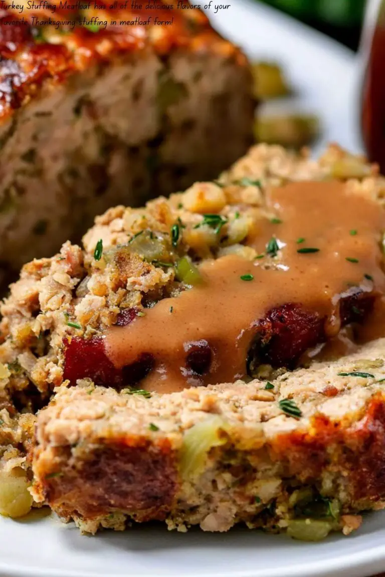 Turkey Stuffing Meatloaf has all of the delicious flavors of your favorite Thanksgiving stuffing in meatloaf form!