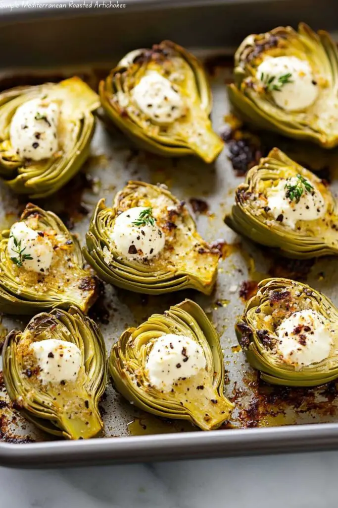 Simple Mediterranean Roasted Artichokes
