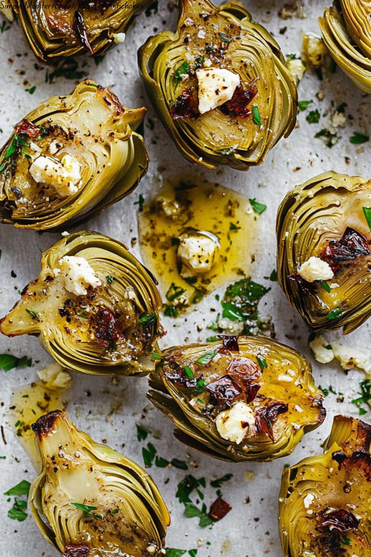Simple Mediterranean Roasted Artichokes